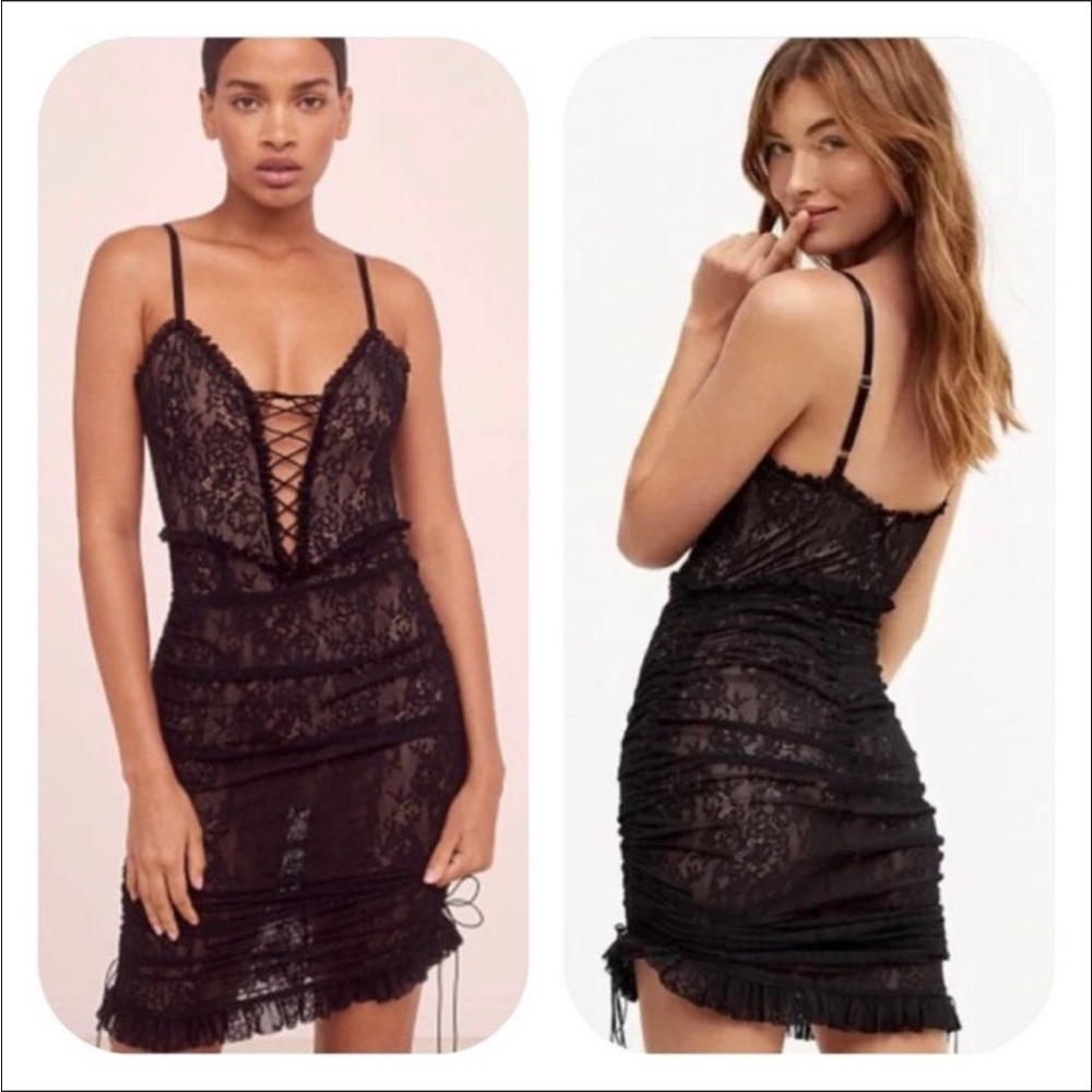 For Love And Lemons Black Lace Dress